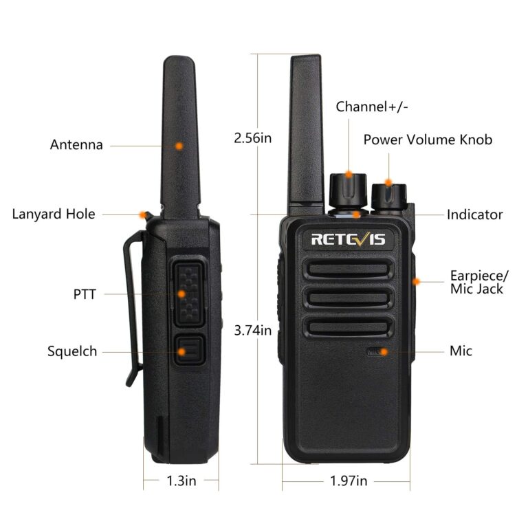 Retevis RT68 Walkie Talkies with Earpiece,2 Way Radios Long Range,Heavy Duty Walkie Talkies for Adults,Rechargeable with USB Charger Base, for Restaurant School Manufacturing Healthcare(20 Pack) - Image 5