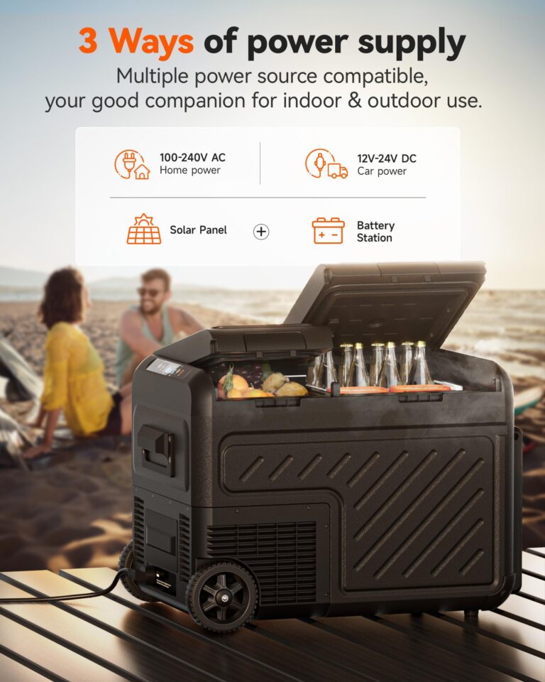WOLFBOX 12V Car Refrigerator, 39 Quart Dual Zone Car Fridge, Portable Freezer(-8℉~68℉) with 12/24V DC 100/240V AC, APP Control Electric Cooler for Car, RV, Camping, Travel and Home Use - Image 4