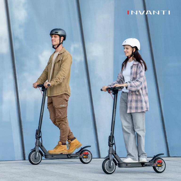 INVANTI E30 Electric Scooter with Smart APP, 19.9 Miles Range & 18 MPH, 350W Motor, 8.5" Solid Tires, Rear Suspension and Turn Signals, Foldable Electric Scooter for Adults and Teens - Image 2
