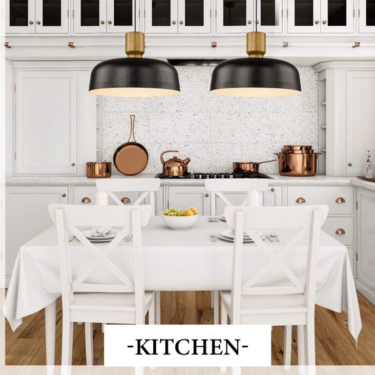 Darkaway Large Industrial Pendant Light Fixtures with Hammered Metal Shade, 2Pack Black 18.1inch Oversized Pendant Lighting for Kitchen Island Hanging Lamp Adjustable Height - Image 5
