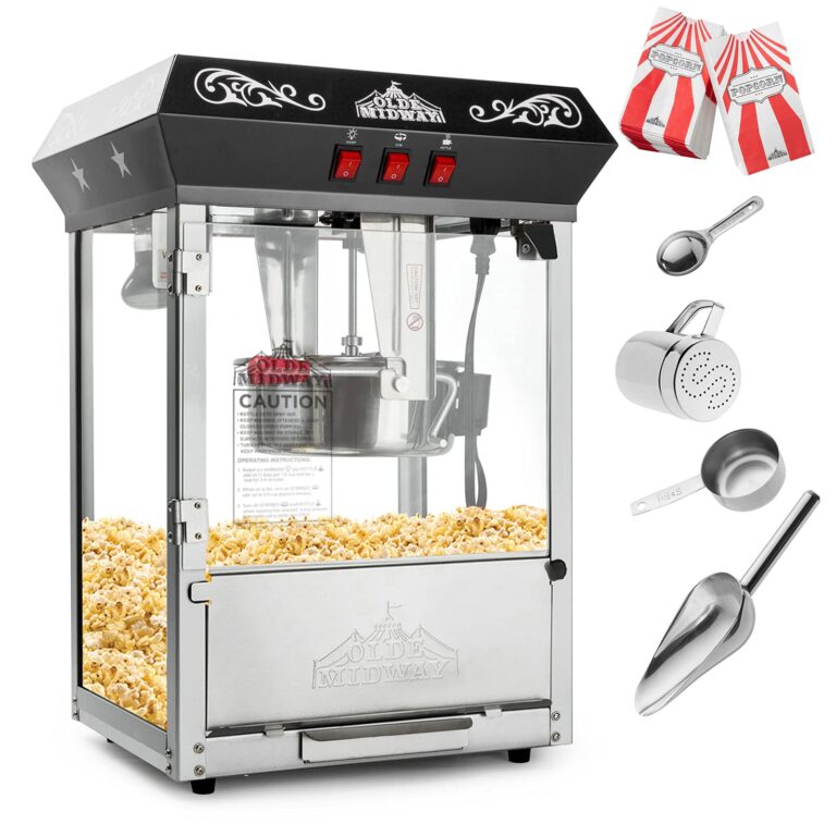 Olde Midway Bar Style Popcorn Machine Maker Popper with 8-Ounce Kettle - Black - Image 9