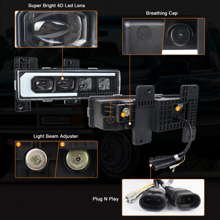 MOVOTOR LED Headlight Assembly 500% Bright Anti-glare Headlights with Welcome DRL Turn Signal Compatible with 1988-1998 Chevy GMC C/K 1500 2500 3500 Suburban Silverado Tahoe Yukon - Image 4