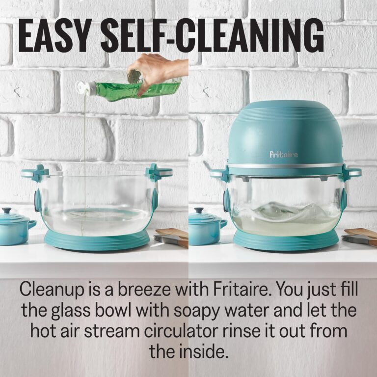 Non-Toxic Air Fryer - Glass AirFryer 5 Quart w/ 360 Visibility, Self-Cleaning, 400F Vortex Air Fryer for Even Cooking, BPA-Free Teflon Free, 6-in-1 Functions, Rotisserie, Roast, Bake, Black - Image 6