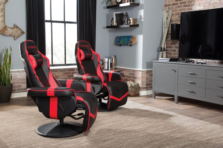RESPAWN 900 Gaming Recliner - Video Games Console Recliner Chair, Computer Recliner, Adjustable Leg Rest and Recline, Recliner with Cupholder, Reclining Gaming Chair with Footrest - Red - Image 4