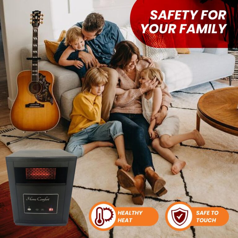 Home Comfort 1500w Infrared Heater - Energy Efficient Space Heater for Year-Round Indoor Warmth, With Thermostat and Remote Control, Portable Warmer for Bedroom, Living and Large Spaces - Black, 1500W - Image 4