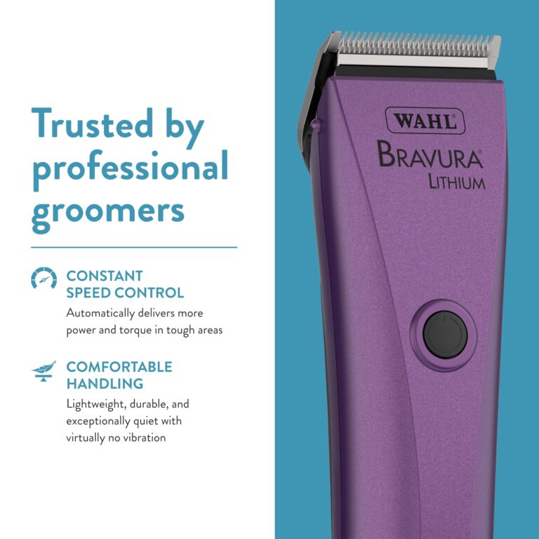 Wahl Professional Animal Bravura Pet, Dog, Cat, and Horse Corded/Cordless Clipper Kit, Purple (#41870-0423) - Image 5