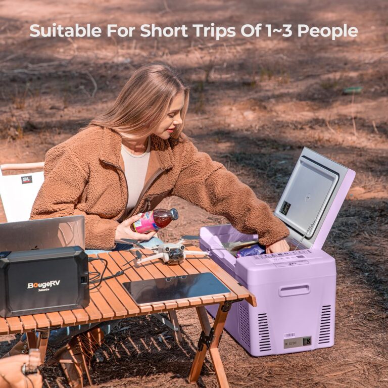 BougeRV Purple 23Quart Portable Refrigerator, 12 Volt Fridge 22L, Portable Freezer Compressor Cooler 12/24V DC 110~240 Volt AC for Truck Van RV Camper -7℉~50℉ - Image 4