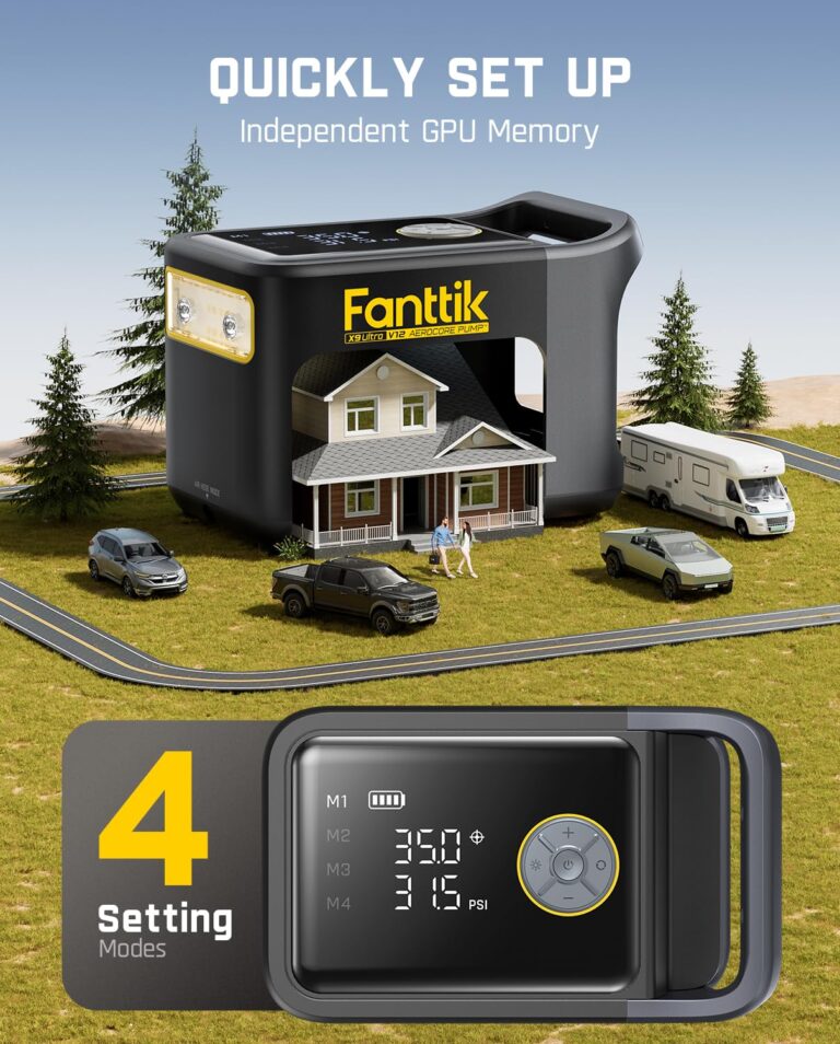 Fanttik X9 Ultra Portable Tire Inflator for Pickup Truck, RV | 3-in-1 Air Pump, Power Station, Flashlight | 6X Faster Inflator with Digital Gauge | Air Compressor for Light Truck, SUV, Compact Car - Image 6
