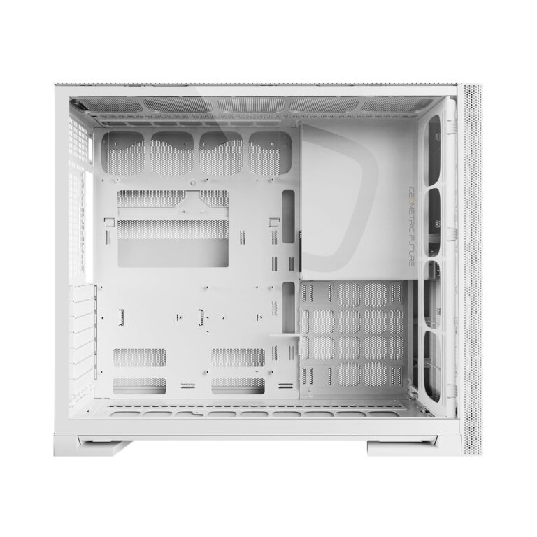 Geometric Future M5 Vent Mesh Panel Tempered Glass Mid Tower, E-ATX/ATX Gaming Case, High Airflow, 1.2mm Steel, Type C, Support 420/360 Radiator, ARGB PWM 140m fan x 5 Pre-Installed, White, GEO-M5VF-W - Image 3