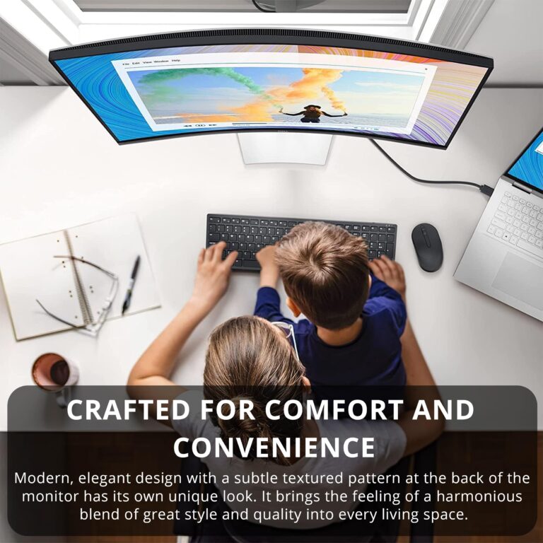 Dell S3222HN 32" FHD Curved Monitor, 75Hz AMD FreeSync Display, 3000:1 Contrast Ratio, 99% sRGB Coverage, Tilt Adjustment, 4 ms Response Time, VA Panel, HDMI, Silver - Image 7
