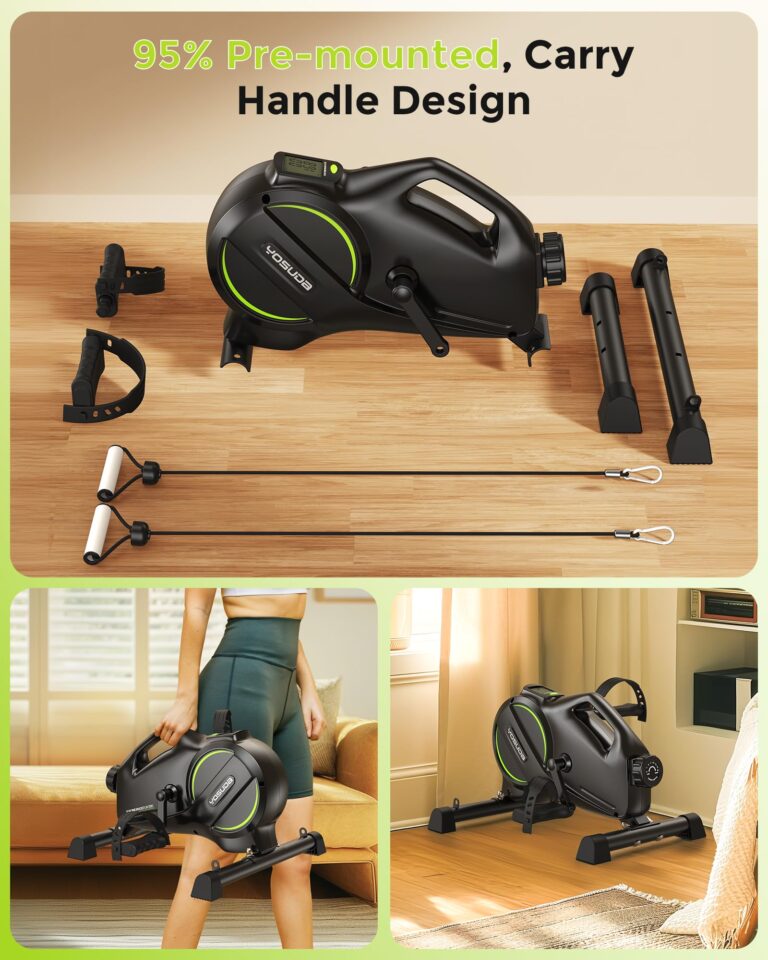 YOSUDA Under Desk Bike Pedal Exerciser - Magnetic Mini Exercise Bike for Arm/Leg Exercise, Desk Pedal Bike for Home/Office Workout (Under Desk Bike Pro Green) - Image 3