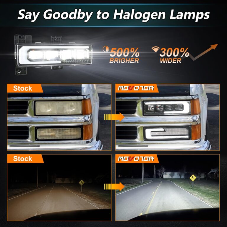 MOVOTOR LED Headlight Assembly 500% Bright Anti-glare Headlights with Welcome DRL Turn Signal Compatible with 1988-1998 Chevy GMC C/K 1500 2500 3500 Suburban Silverado Tahoe Yukon - Image 5