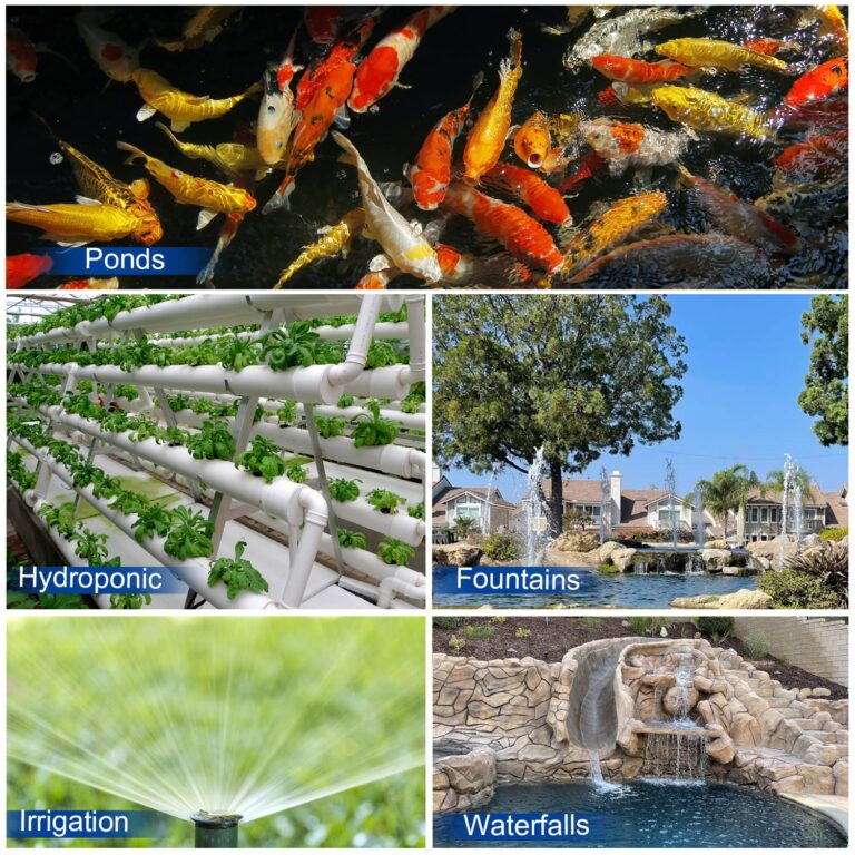 OYO WATER Outdoor Large 9300gph-620W 32.8FT Pond Water-fall & Kio Fish Fountain-s &Garden Pump Submersible IPX8: Long 32.8FT Cord Smart-er & Quieter Duck & Yard &Patio Ponds Pumps, 1 Barrier Pump Bag - Image 3