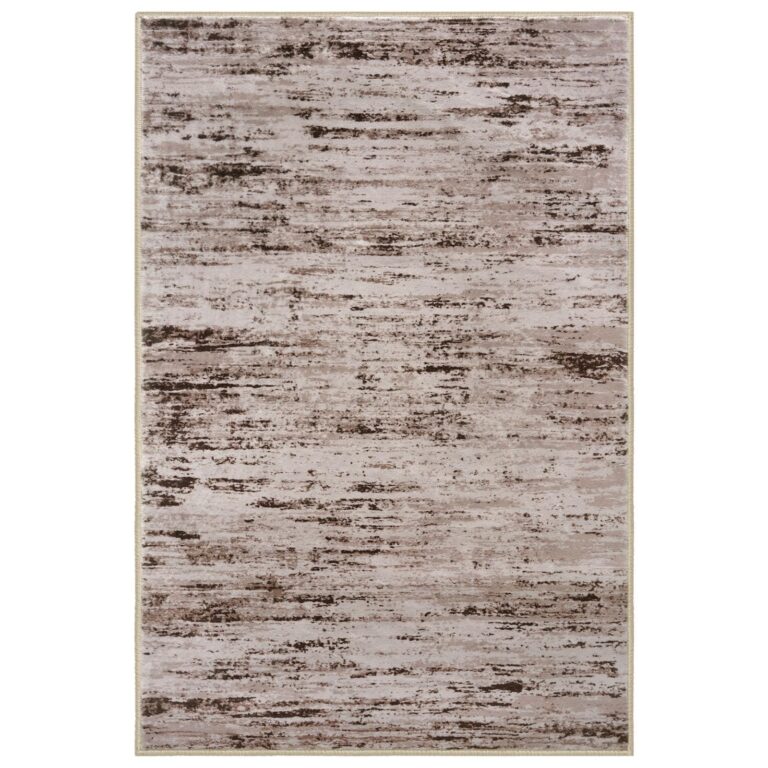 Lansny Modern Abstract 8x10 Large Living Room Washable Rug Non-Slip Soft Bedroom Area Rug Taupe-Brown Thin Print Faux Wool Carpet Throw Rugs for Nursery Playroom Dining Room Indoor Office Home Decor - Image 2