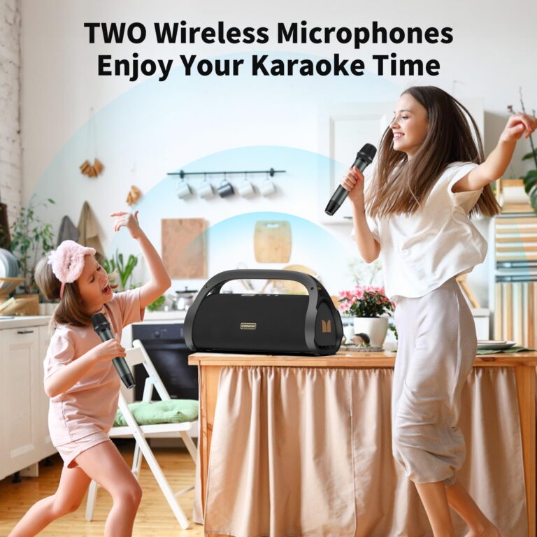 Monster Adventurer Max Bluetooth Speaker with Two Wireless Microphones, IPX7 Waterproof Outdoor Speaker with 100W Powerful Stereo Sound, Portable for Home, Party, Camping, Gold - Image 6