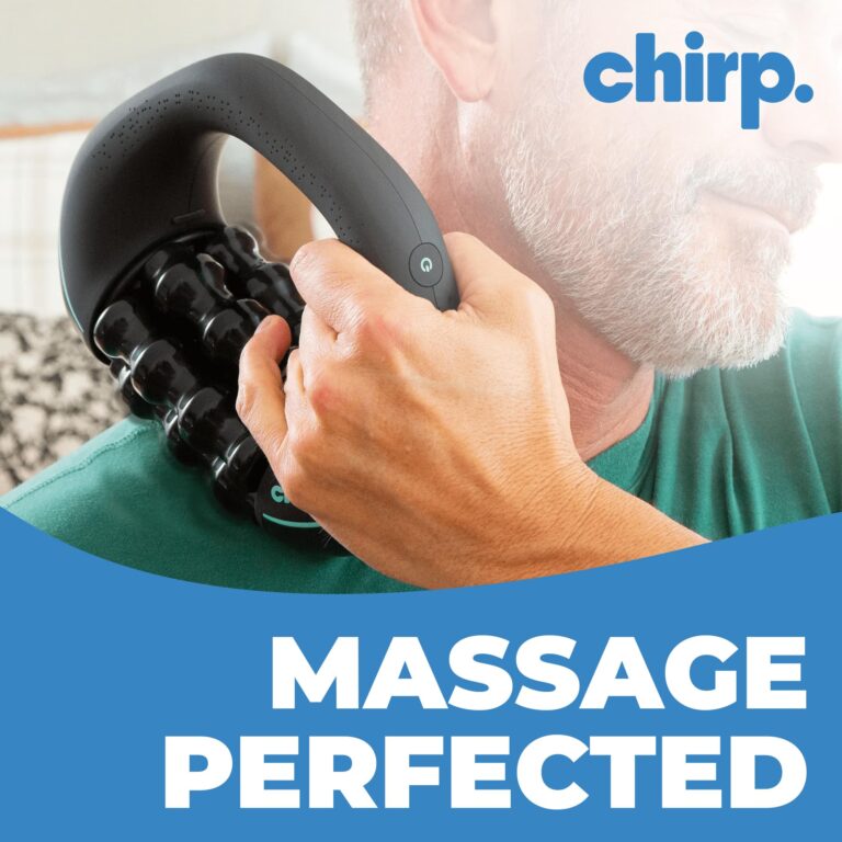 Chirp RPM Mini - Rolling Percussive Massager, Percussive Therapy, Whole Body Relief, Deep Tissue and Muscle Recovery, Percussion Massage, Rechargeable, Hands-Free Base, Powerful, 3-Speed Spin - Image 2