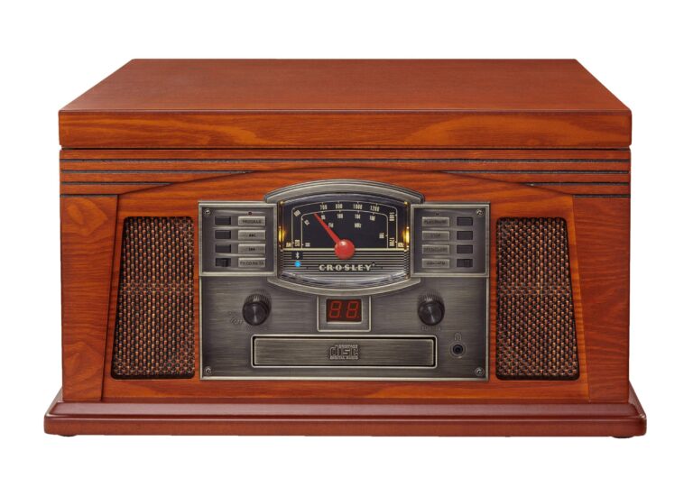 Crosley CR42D-PA Lancaster 3-Speed Turntable with Radio, CD/Cassette Player, Aux-in and Bluetooth, Paprika - Image 5