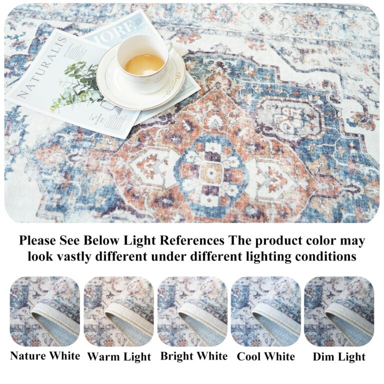 Washable 3x18 Hallway Runner Rug: Vintage Low Pile Soft Kitchen Entry Runner Long Non-Shedding Distressed Carpet for Living Room Dining Room Non Slip Thin Floor Mat for Bathroom Bedroom (3X18, Brick) - Image 4