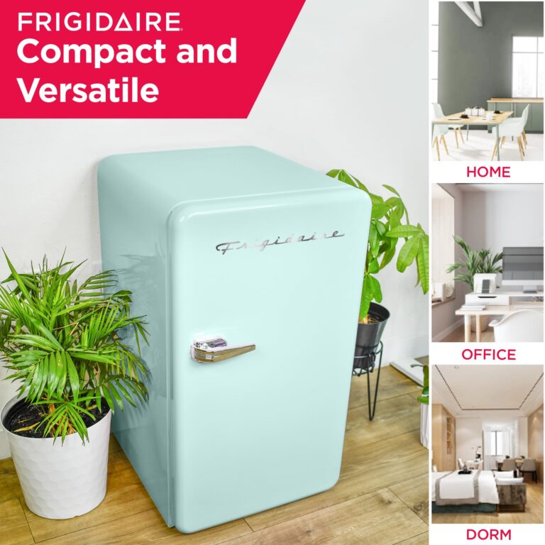 Frigidaire Retro Compact Refrigerator with Chiller, 3.2 cu ft Countertop Fridge, Built-In Bottle Opener, Rounded Corners, Premium, for Office, Bedroom, Dorm Room, Cabin, 18.5D x 20W x 31.5H (Mint) - Image 4