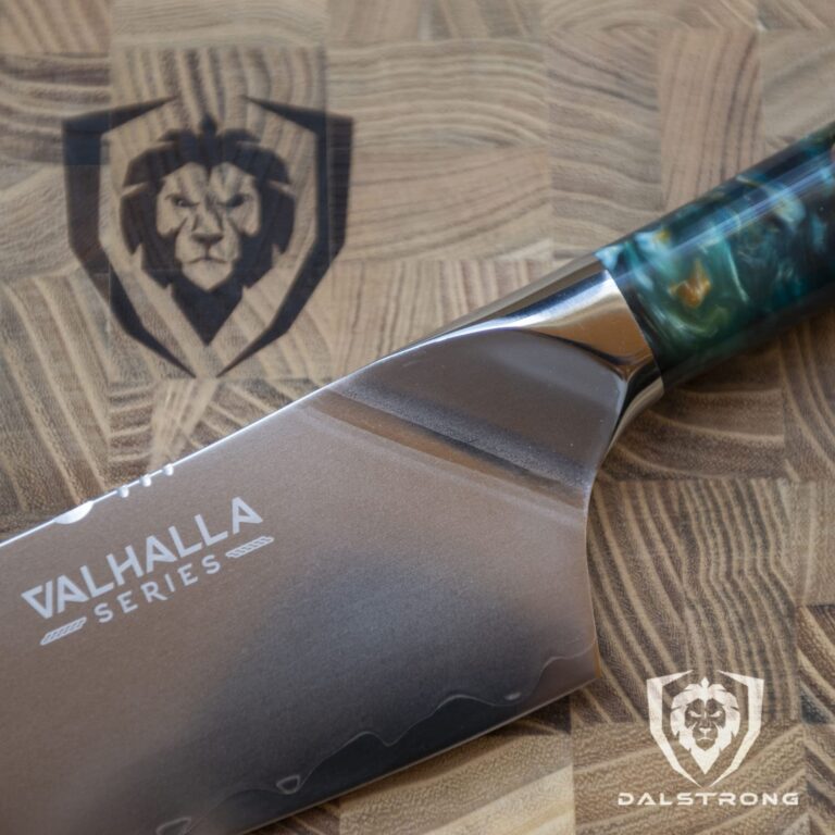 Dalstrong Chef Knife - 9.5 inch - Valhalla Series - 9CR18MOV HC Steel Kitchen Knife - White Resin & Wood Handle - Razor Sharp Chef's Knife - Kitchen Knife - Professional Cooking - w/Leather Sheath - Image 2