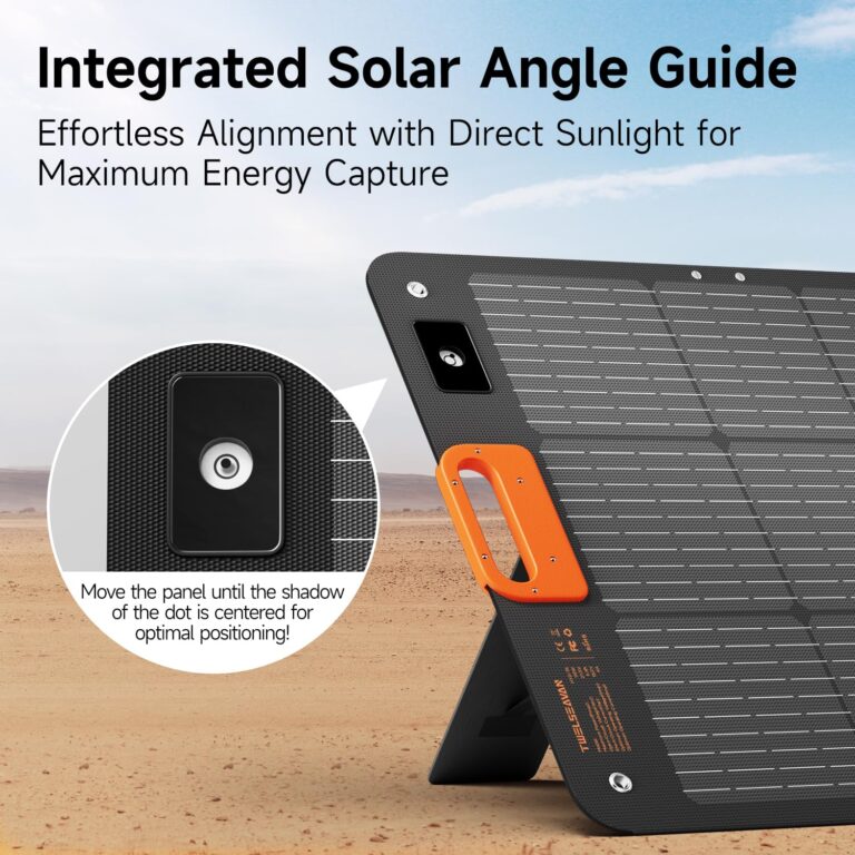 110W Portable Solar Panel for Jackery/EF/Bluetti/Anker/Goal Zero Power Station, IP68 Waterproof, 24% Efficiency, MC4 Output, ETFE Foldable Solar Charger with Adjustable Kickstand for Camping Outdoor - Image 6