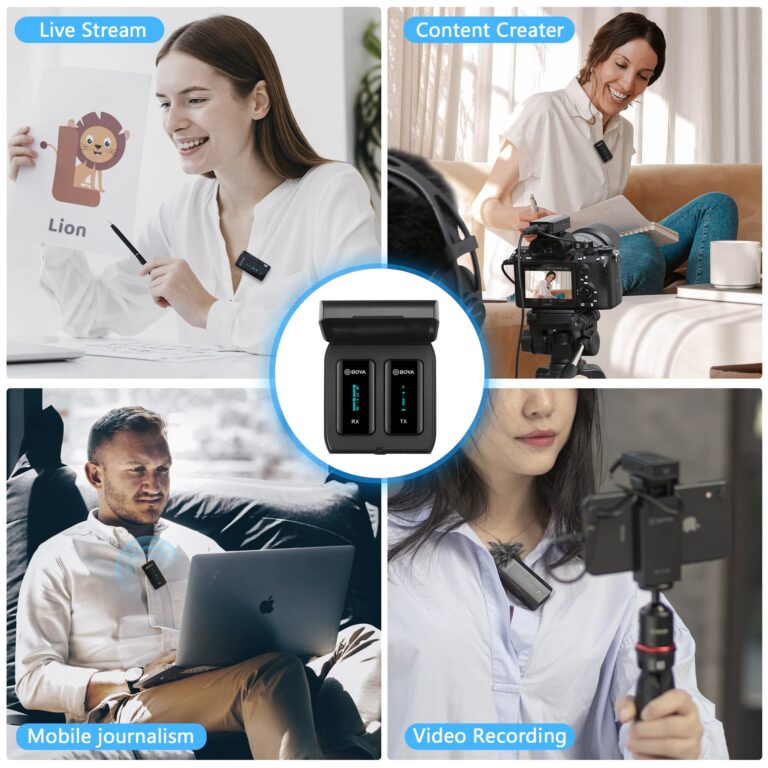 BOYA Wireless Lavalier Microphone, by-XM6 K1 2.4G Compact Professional Lapel Mic with Rechargeable Charging Case for iPhone/iPad/Android/Camera-7HR Battery, 328' Range,LED Display - Image 2
