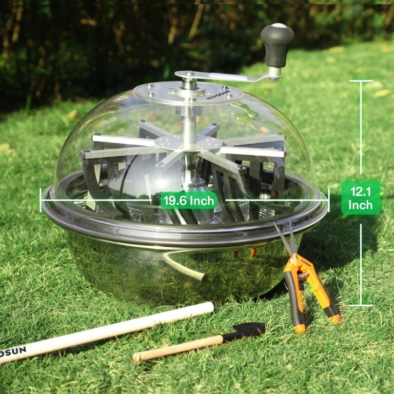 VIVOSUN 19 inch Bud Leaf Bowl Trimmer with Clear Visibility Dome, Sharp Stainless Steel Blades for Spin Cut, Solid Metal Gear Box, and Hand Pruner (Upgraded Version) - Image 8