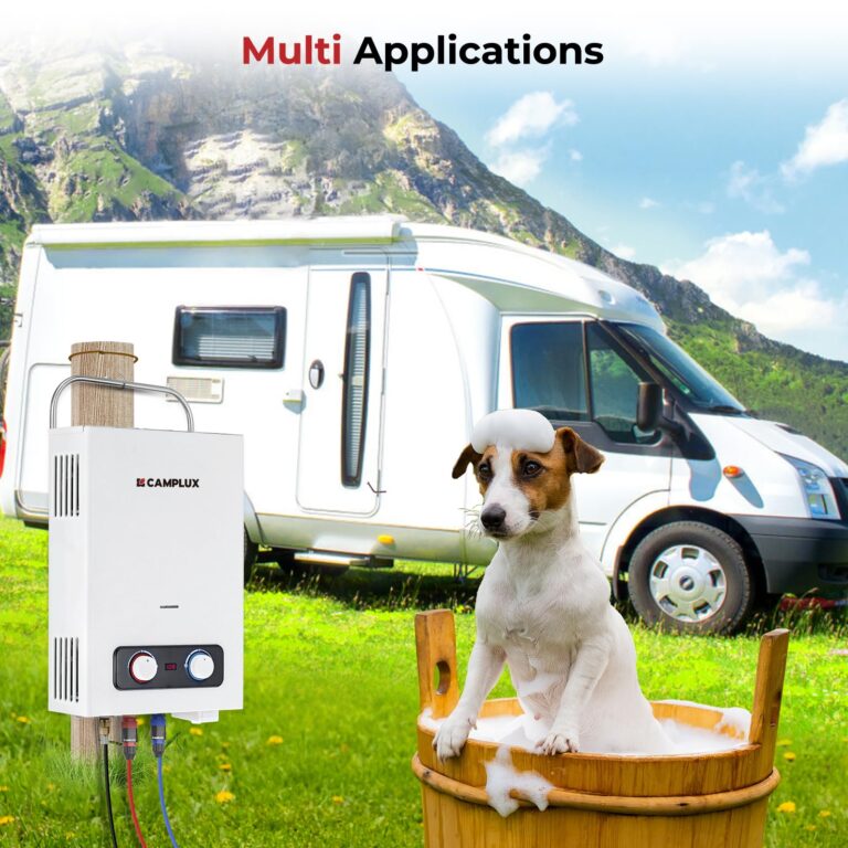 CAMPLUX Portable Tankless Water Heater, 1.58 GPM Portable Water Heater with Handle, Propane Gas Water Heater 41,000 BTU, Camping Water Heater for Outdoor, Camping, Cabin, BD158 - Image 5