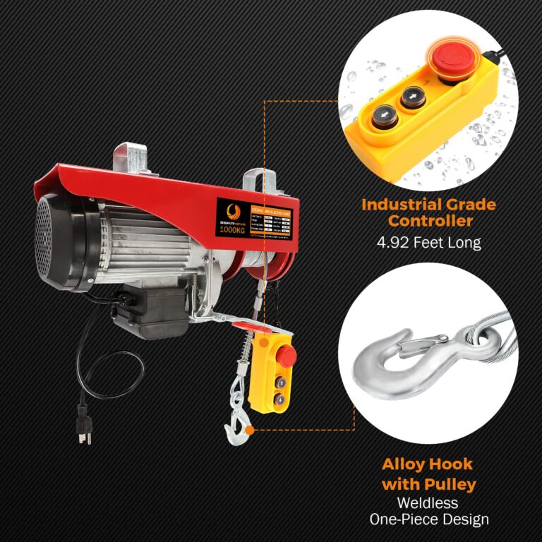 BEAMNOVA Electric Hoist 110-120v Overhead Engine Lift 110-120 Volt with Line 4.92 Ft Remote Control Switch Hook Strap Beam Mounting Bracket Gloves Pulley (2200lbs) - Image 5