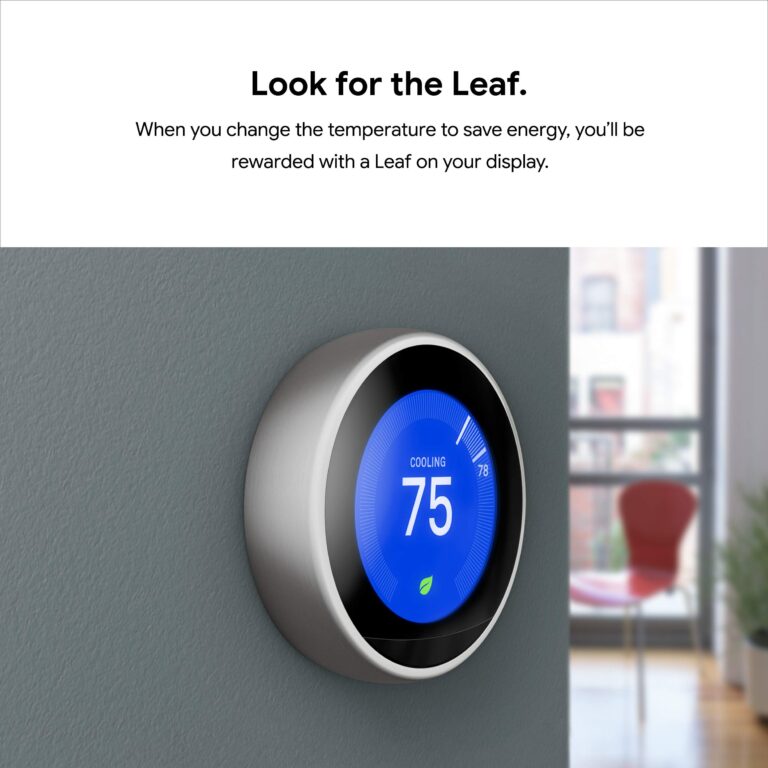 Google Nest Learning Thermostat - 3rd Gen (2015) - Programmable Smart Thermostat for Home - Works with Alexa - Mirror Black - Image 6