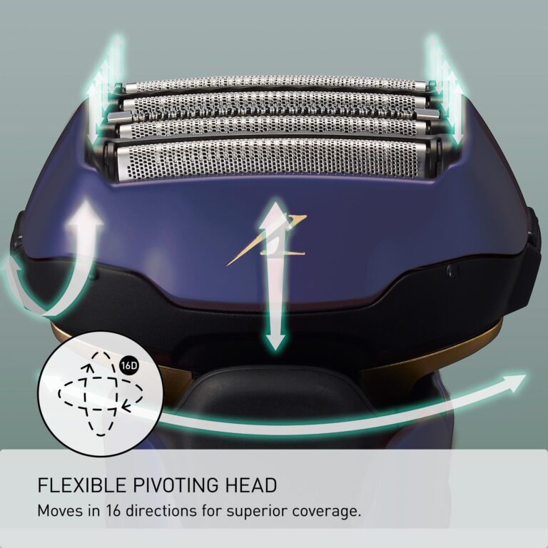 Panasonic ARC5 Electric Razor for Men with Pop-up Trimmer, Wet Dry 5-Blade Electric Shaver with Intelligent Shave Sensor and 16D Flexible Pivoting Head - ES-ALV6HA (Navy) - Image 8