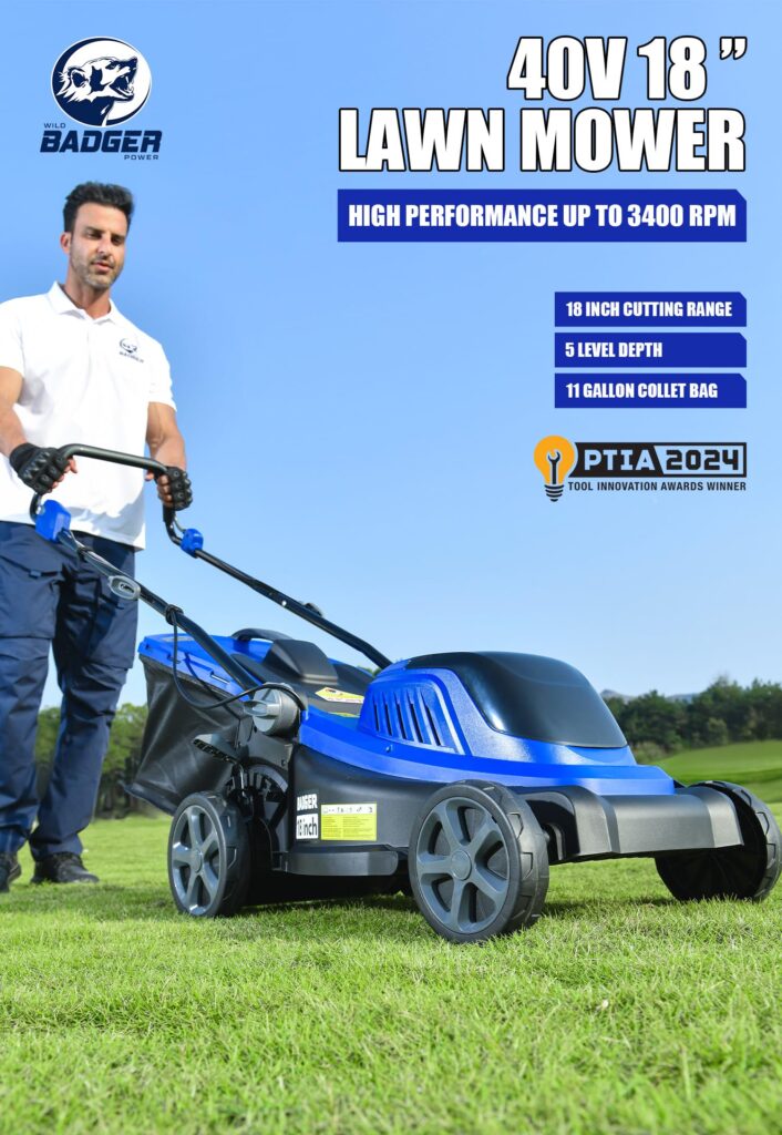 WILD BADGER POWER Lawn Mower 40V Brushless 18" Cordless, 5 Cutting Height Adjustments Electric Lawn Mower, Quickly Folding Within 5’s, 4.0AH Battery and Super Charger Included. - Image 6