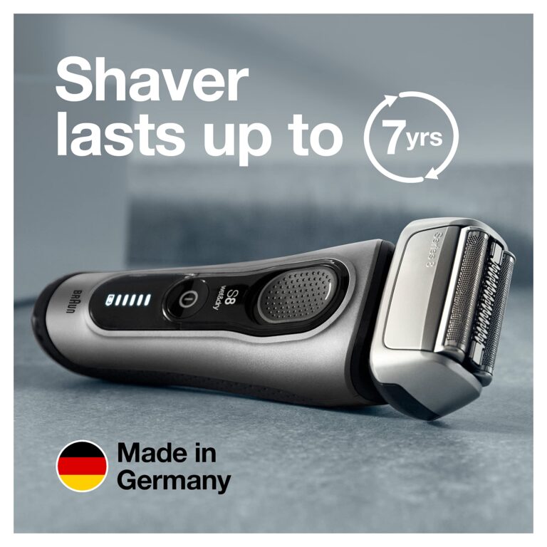 Braun Electric Razor for Men, Series 8 8457cc Electric Foil Shaver with Precision Beard Trimmer, Cleaning & Charging SmartCare Center, Galvano Silver - Image 3