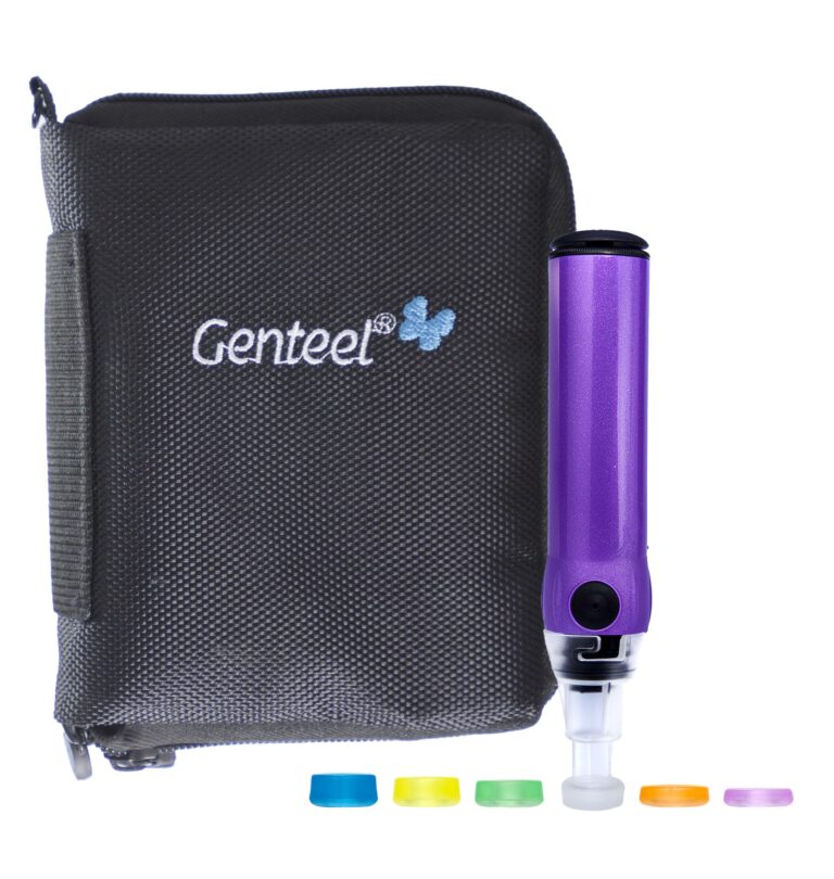 Genteel Plus - No Prick Pain Vacuum Lancing Device for Diabetes Testing - Blood Sugar, Glucose, Ketone, and DNA Home Tests (Playful Purple)