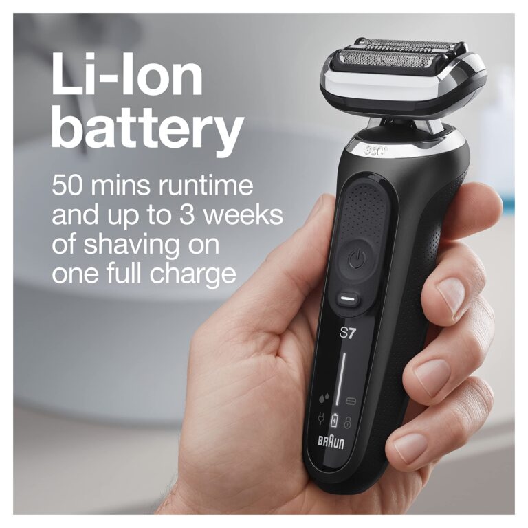 Braun Series 7 7091cc Flex Electric Razor for Men with SmartCare Center, Beard Trimmer, Stubble Beard Trimmer, Body Groomer and Exfoliating Brush Wet & Dry, Rechargeable, Cordless Foil Shaver, Black - Image 3