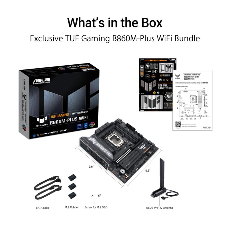 ASUS TUF Gaming B860M-PLUS WiFi B860 LGA 1851 mATX Motherboard, Intel® Core™ Ultra Series 2 Ready, AI PC, 12+1+2+1 80A Stages, DDR5,PCIe 5.0, 3X M.2, Wi-Fi 7, 2.5G LAN, HDMI™, USB 20Gbps Type-C® - Image 5