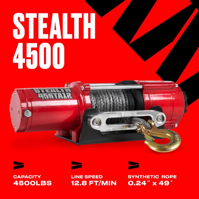 Stealth Winches UTV ATV 4500lb Winch, 12 Volt Electric Winch with 2 Wireless remotes and Synthetic Rope, Perfect for Towing Truck Boat Trailer Winch, Portable Winch 12v, Weatherproof, Mounting Plate - Image 9