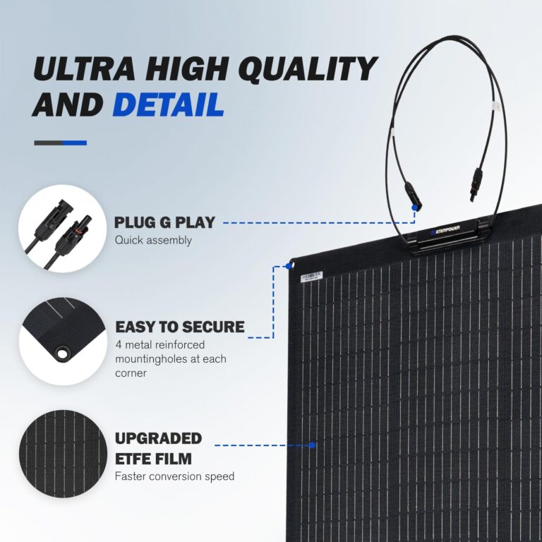 ATEM POWER 150W Flexible Solar Panel 245° Bendable 12V Monocrystalline Portable Solar Charger with Uneven Surfaces Lightweight for RV Tent Roof Boat Cabin onfppt Marine Camping - Image 6