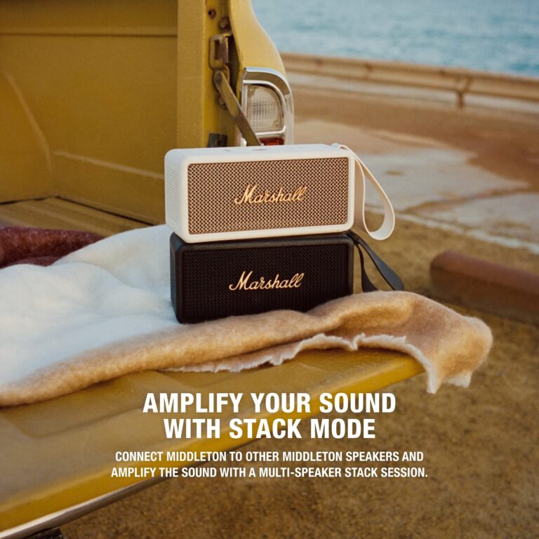 Marshall Middleton Portable Bluetooth Speaker, Black and Brass - Image 11