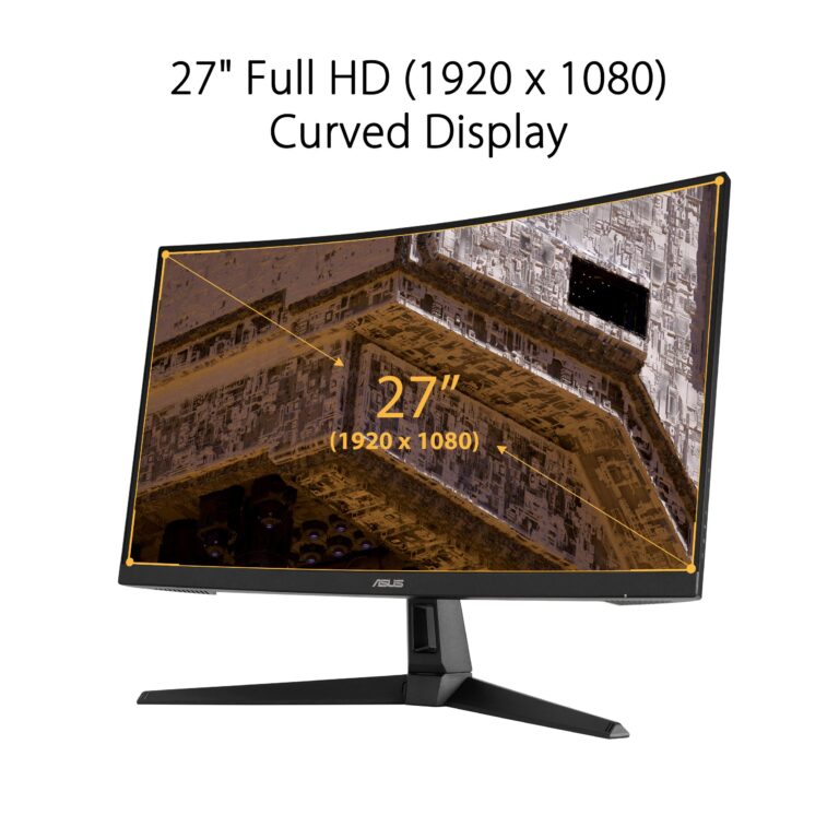 ASUS TUF Gaming VG27VH1B 27” Curved Monitor, 1080P Full HD, 165Hz (Supports 144Hz), Extreme Low Motion Blur, Adaptive-sync, FreeSync Premium, 1ms, Eye Care, HDMI D-Sub, BLACK - Image 7