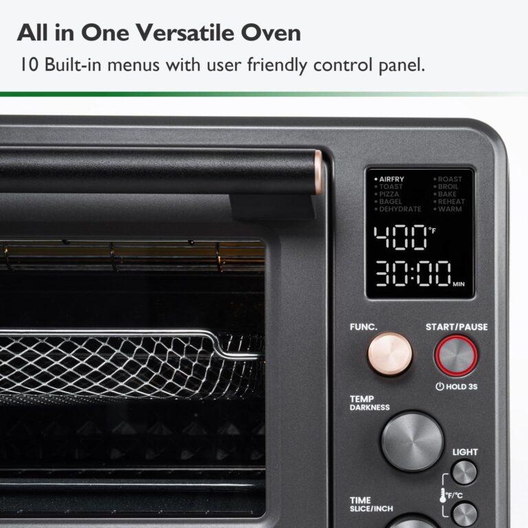 VAL CUCINA Infrared Heating Air Fryer Toaster Oven Combo, with Non-toxic Enamel-coated Interior, Extra Large Countertop Convection Oven 10-in-1 Combo, 6-Slice Toast, Enamel Baking Pan Easy Clean - Image 8