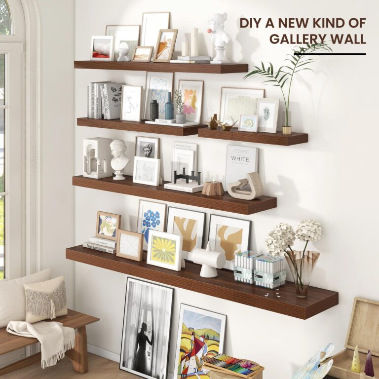 Large Floating Shelves for Wall, 72"W x 11.6"D x 2"H, 1 Pack of Long Wall Mounted Engineered Wood Shelves with Invisible Brackets for Living Room Bedroom Bathroom Kitchen Decor and Storage, Walnut - Image 2