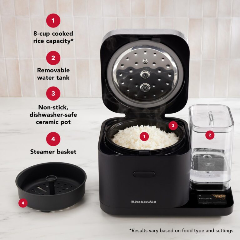 KitchenAid Grain and Rice Cooker 8 Cup with Automatically Sensing Integrated Scale + Water Tank, KGC3155BM - Image 3