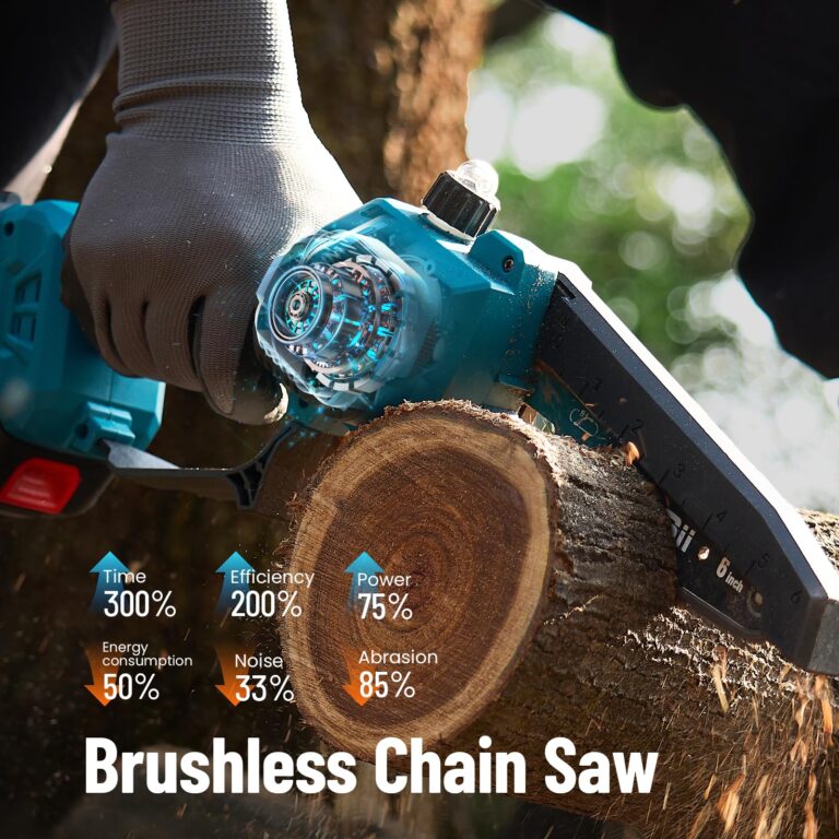 Seesii 2-in-1 Pole Saws for Tree Timming: Electric Mini Chainsaw 6 Inch Cordless, 2 x 4000mAh Batteries Tree Pruner, Brushless Chain Saw with Extension Pole for Limb Branch Cutter,16Ft Reach - Image 6