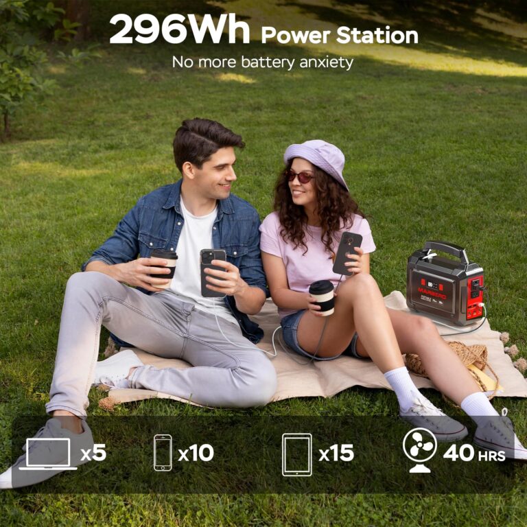 MARBERO Portable Power Station 296Wh Camping Solar Generator Laptop Charger Power Bank with AC Outlet 110V 350W Peak with Multi-Port LED Flashlights for CPAP Home Camping Hurricane Emergency - Image 6