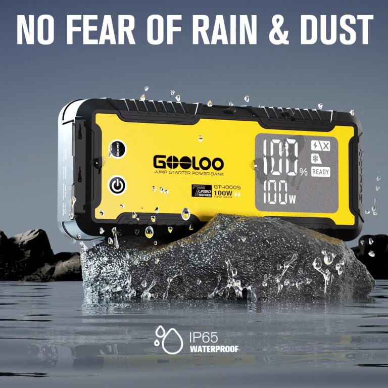 GOOLOO GT4000S Jump Starter 4000A Car Jumper Starter (Up to 10L Diesel 12L Gas Engines), 100W Fast-Charging Lithium Jump Box, SuperSafe Portable Car Battery Charger Power Bank for 12V Vehicles, Yellow - Image 2