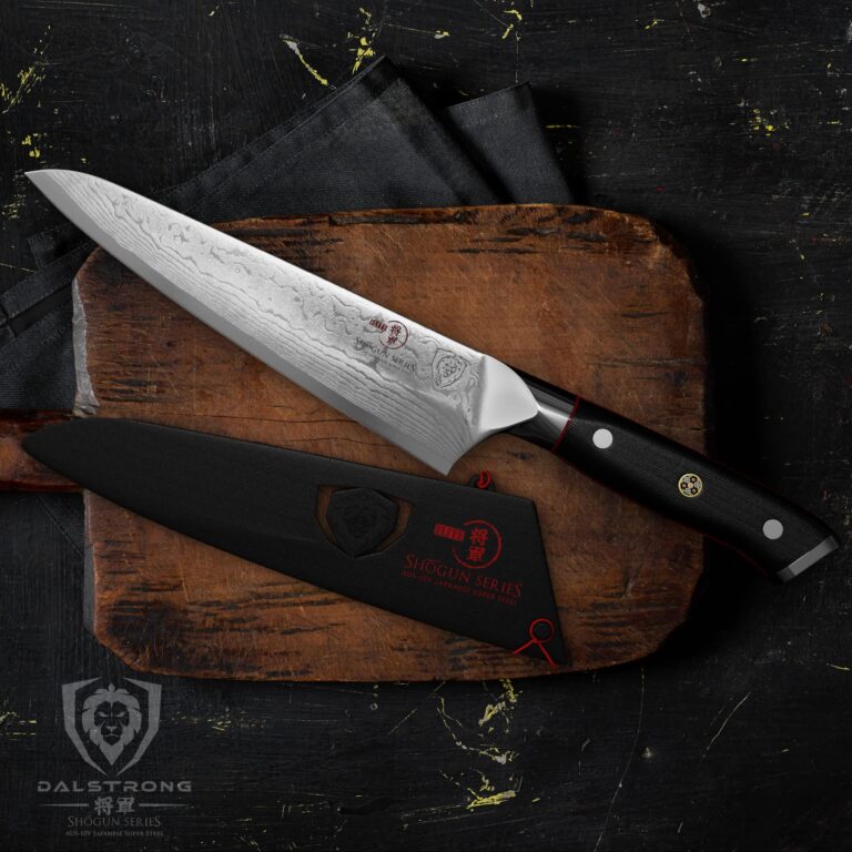 Dalstrong Chef Knife - 7 inch Blade - Shogun Series ELITE - Damascus - Japanese AUS-10V Super Steel - G10 Black Handle - Razor Sharp Kitchen Knife - Full Tang Cooking Chef's Knife - Sheath - Image 2
