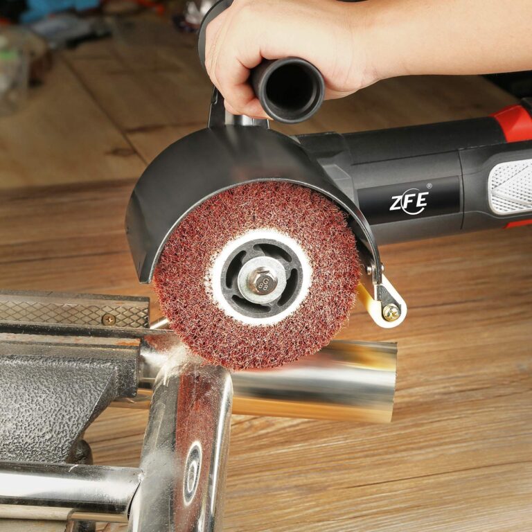 Burnishing Polishing Machine, ZFE 1200W 110V Burnishing Polishing Machine Polisher/Sander Set with 4PCS Non-woven Burnishing Wheels (80# 120# 240# 360#) for Metal and Stainless Steel Polishing - Image 2
