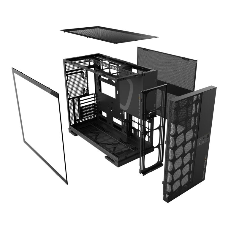 Geometric Future M5 Vent Mesh Panel Tempered Glass Mid Tower, E-ATX/ATX Gaming Case, High Airflow, 1.2mm Steel, Type C, Support 420/360 Radiator, ARGB PWM 140m fan x 5 Pre-Installed, Black, GEO-M5VF-B - Image 7