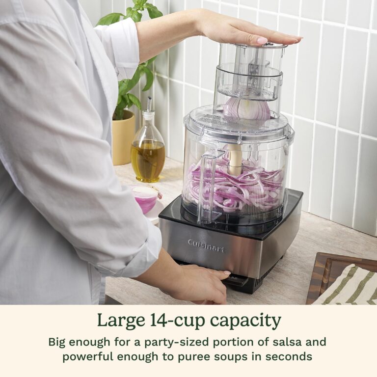 Cuisinart Food Processor 14-Cup Vegetable Chopper for Mincing, Dicing, Shredding, Puree & Kneading Dough, Stainless Steel, DFP-14BCNY - Image 6